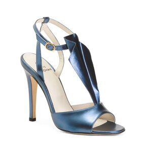CHRIS DONOVAN Lapis Lazuli Made In Italy Leather Aquila Heeled Sandals